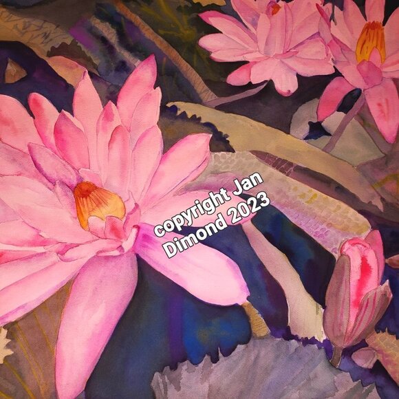 ✨LARGE✨ Watercolor Painting, Original Art, One-of-a-Kind Art, Signed - 22"Hx30"W - Picture 4 of 5